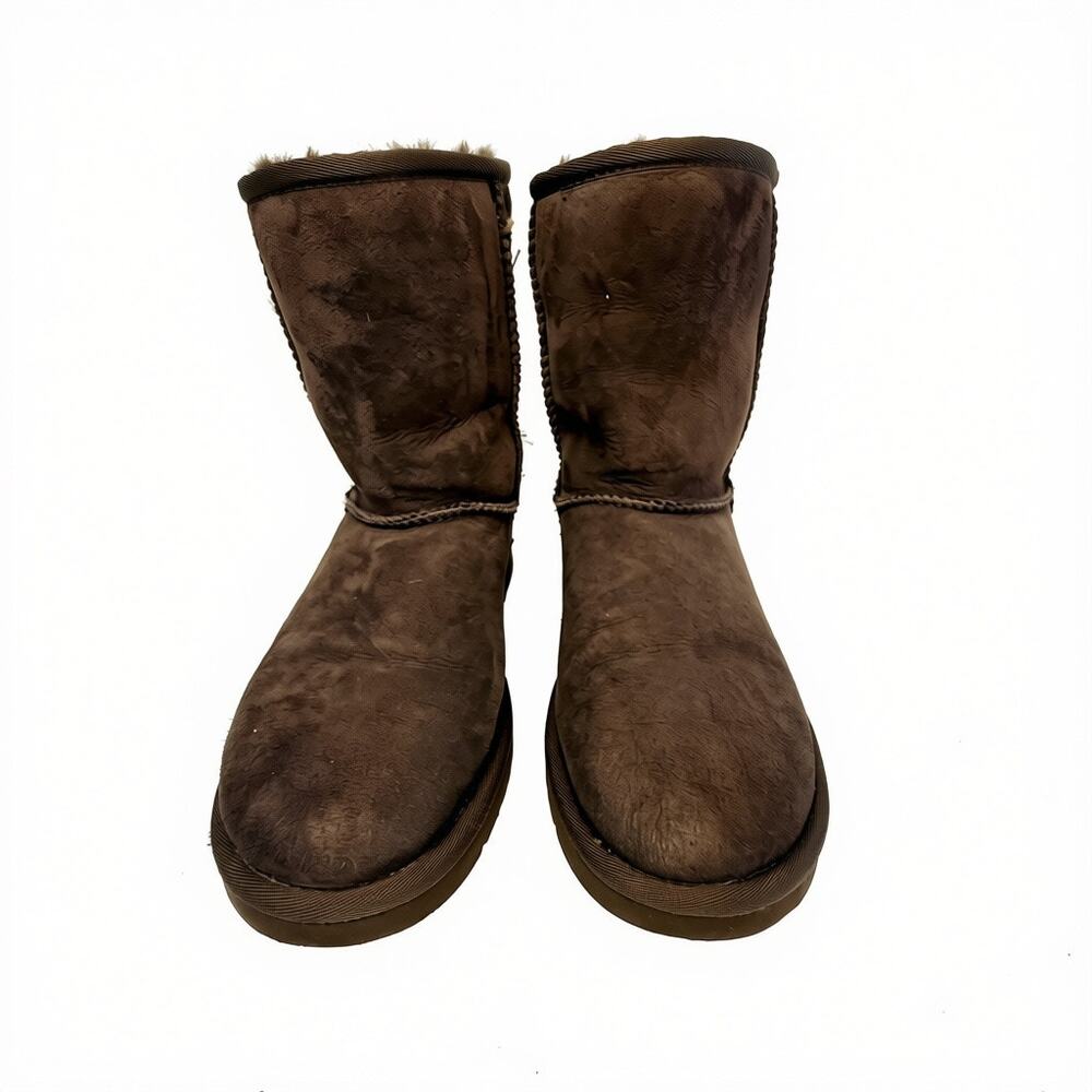 UGG Australia Classic Short Boots Chocolate Brown Suede Sheepskin Size 6